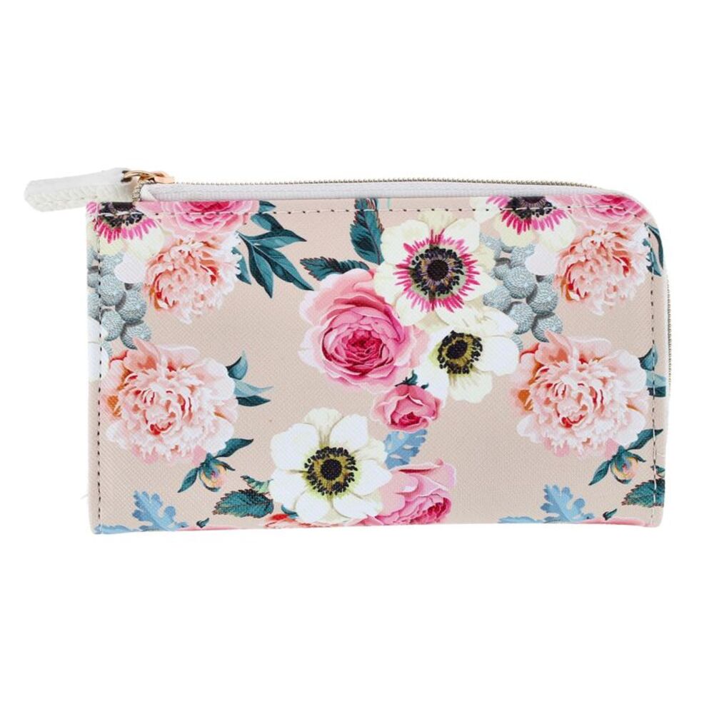 Julia Buxton Women's Fashionable L Zip Snap Premium Faux Leather Wallet